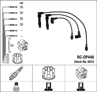 Комплект проводов зажигания NGK 0818 для OPEL ASTRA