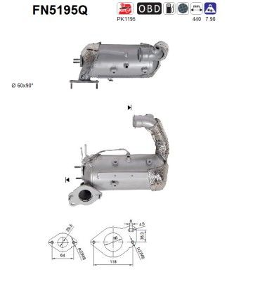 FILTRU FUNINGINE/PARTICULE SIST.DE ESAPAMENT AS FN5195Q
