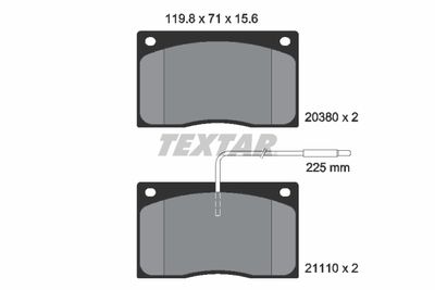 TEXTAR 2038002 Тормозные колодки и сигнализаторы  для JAGUAR XJSC (Ягуар Xжск)