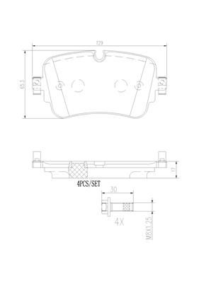 Sada brzdových destiček, kotoučová brzda BREMBO P85161N