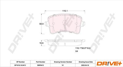BREMSBELAGSATZ SCHEIBENBREMSE DR!VE+ DP1010100413 2