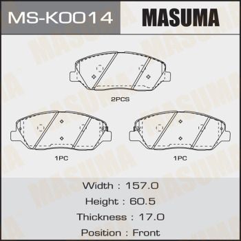 Комплект тормозных колодок MASUMA MS-K0014 для KIA MOHAVE