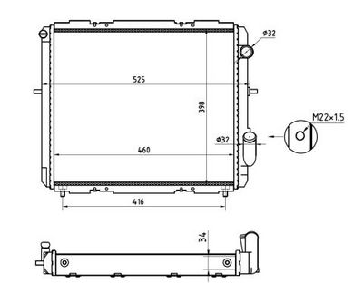 Radiator, engine cooling 507345A