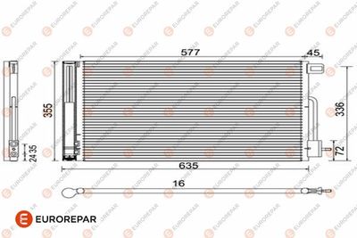 EUROREPAR 1610161480 Радиатор кондиционера  для PEUGEOT BIPPER (Пежо Биппер)