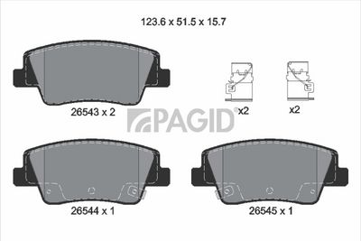 комплект спирачно феродо, дискови спирачки PAGID T3181N