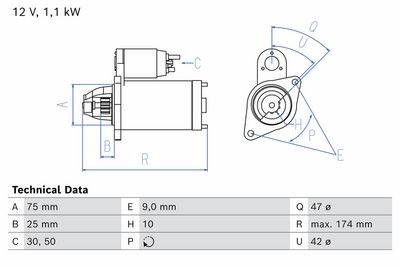 стартер BOSCH 0 986 029 160