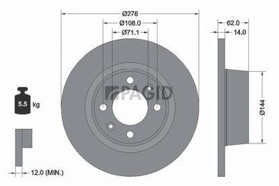 Tarcza hamulcowa PAGID 50328N