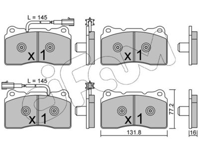 CIFAM 822-288-6 Тормозные колодки и сигнализаторы  для ALFA ROMEO GIULIETTA (940_) 1.4 BiFuel (940FXA1A, 940FXT1A)