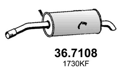 ASSO 36.7108 Глушитель выхлопных газов  для PEUGEOT 308 SW I (4E_, 4H_) 1.6 HDi
