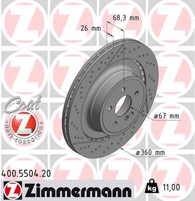 Bromsskiva ZIMMERMANN 400.5504.20