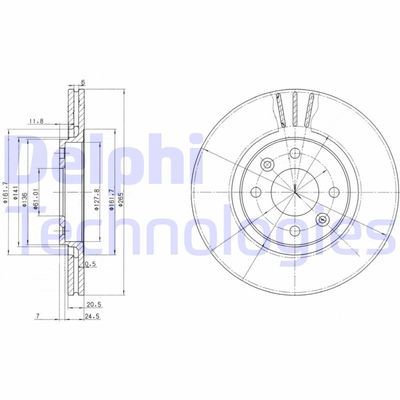 DELPHI BG2448 Тормозные диски для RENAULT 21
