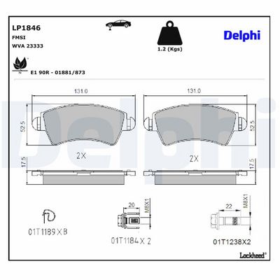 Remblokken set Voor , past: CITROEN XSARA  PEUGEOT 206, 306 1.4-2.0D 04.93-09.09