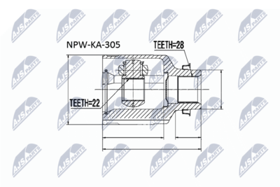 каре комплект, полуоска NTY NPW-KA-305