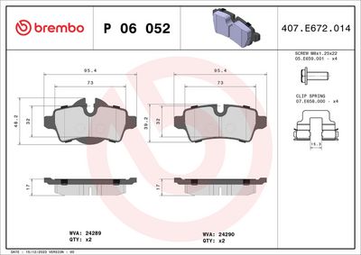 Brake Pad Set, disc brake P 06 052