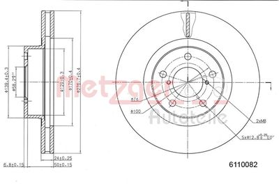 Tarcza hamulcowa METZGER AUTOTEILE 6110082