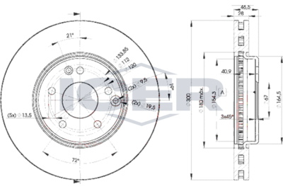 ICER 78BD0411-2 Тормозные диски для CHRYSLER CROSSFIRE
