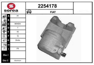 Тормозной суппорт EAI 2254178 для FIAT 125