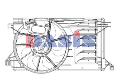 Вентилятор, охлаждение двигателя AKS DASIS 118086N для MAZDA 3