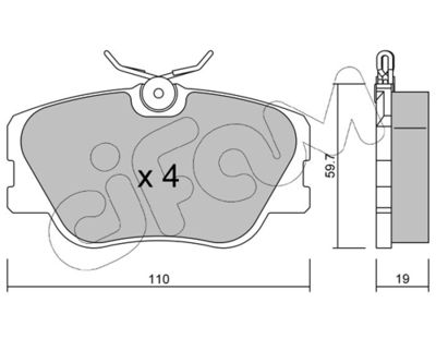 Комплект тормозных колодок, дисковый тормоз 822-061-0