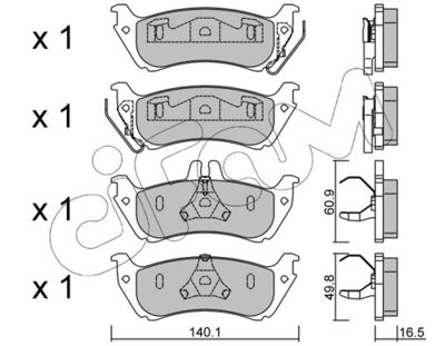 Brake Pad Set, disc brake 822-570-1