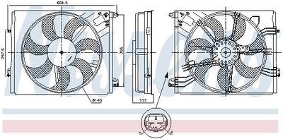 Вентилятор, охлаждение двигателя NISSENS 850050 для RENAULT GRAND SCENIC