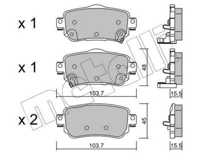 Комплект тормозных колодок, дисковый тормоз 22-1011-0