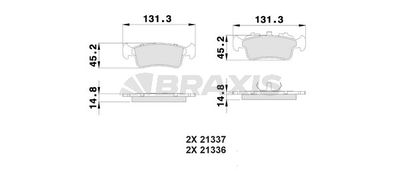 Комплект тормозных колодок, дисковый тормоз BRAXIS AA0291 для SUZUKI SAMURAI