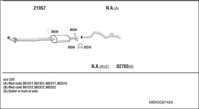 Układ wydechowy WALKER MBK008748A