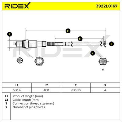 ламбда-сонда RIDEX 3922L0167