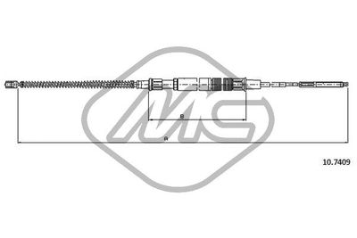 Тросик, cтояночный тормоз Metalcaucho 83741 для VW GOLF