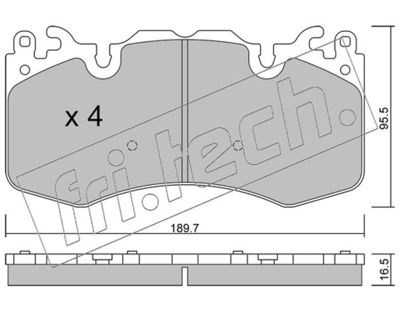 Zestaw klocków hamulcowych, hamulce tarczowe FRI.TECH. 1048.0