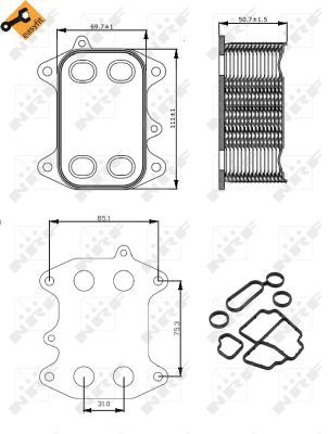 Oil Cooler, engine oil 31263