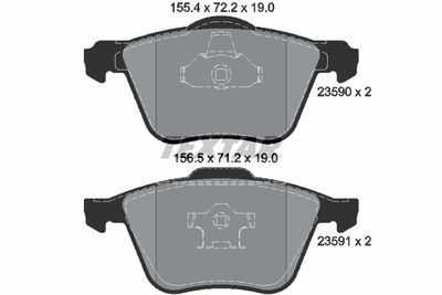 Комплект тормозных колодок, дисковый тормоз TEXTAR 2359001 для VOLVO XC90