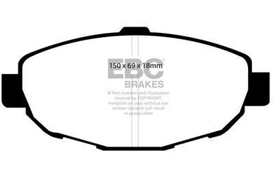 Комплект тормозных колодок, дисковый тормоз EBC Brakes DP41007R для TOYOTA ARISTO