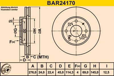 BARUM BAR24170 Гальмівні диски 