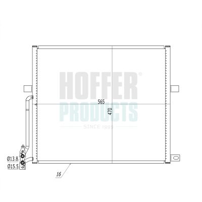 кондензатор, климатизация HOFFER 991239