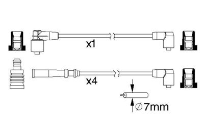 Комплект проводов зажигания BOSCH 0 986 357 186 для NISSAN STANZA