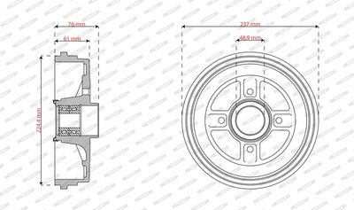 спирачен барабан FERODO FDR329839