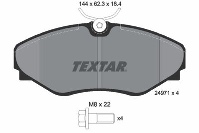Комплект тормозных колодок, дисковый тормоз TEXTAR 2497101 для RENAULT AVANTIME