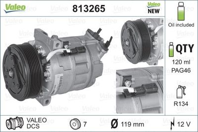 VALEO Kompressor, Klimaanlage VALEO ORIGINS NEW O.E. TECHNOLOGIE (813265)