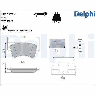 Brake Pad Set, disc brake LP5017EV