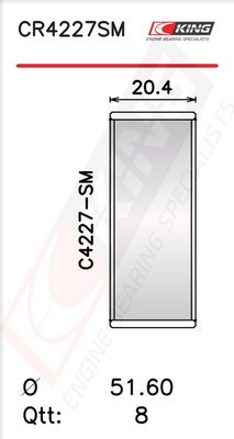 Черупка на биелен лагер KING CR4227SM0.75