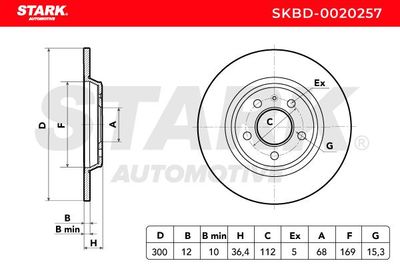 спирачен диск STARK SKBD-0020257