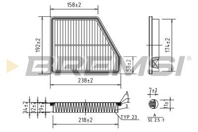 Воздушный фильтр BREMSI FA1572 для HYUNDAI MATRIX