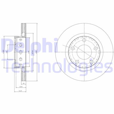 DELPHI BG4057 Тормозные диски для VW PASSAT B5.5 Variant (3B6)