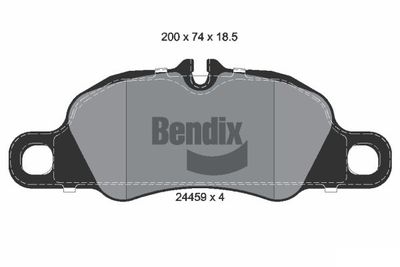 Комплект тормозных колодок, дисковый тормоз BENDIX Braking BPD2155 для PORSCHE CAYMAN
