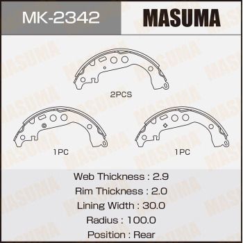 Комплект тормозных колодок MASUMA MK-2342 для TOYOTA bB