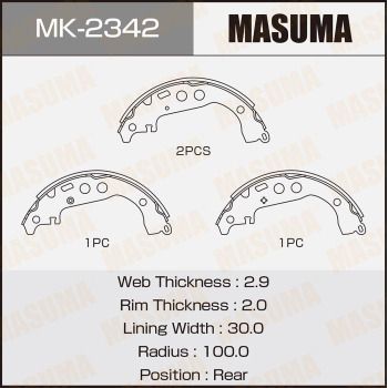 Комплект тормозных колодок MASUMA MK-2342 для TOYOTA IST