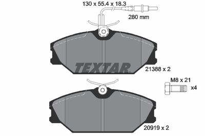 Комплект тормозных колодок, дисковый тормоз TEXTAR 2138802 для DAEWOO LUBLIN