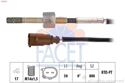 FACET Sensor, Abgastemperatur Made in Italy - OE Equivalent (22.0150)